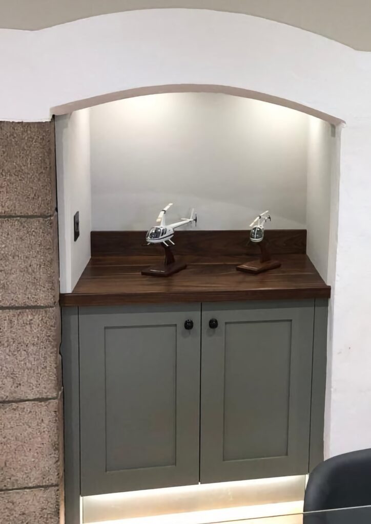 Bespoke Alcove Cabinet Walnut Worktop Trinity Joinery Jersey Cabinets Trinity Joinery Jersey 2500