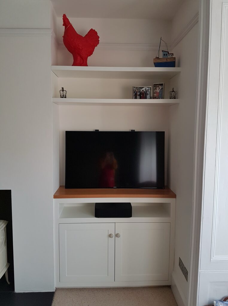 Bespoke Fitted Tv Unit Shelving White Trinity Joinery Cabinets Trinity Joinery Jersey 2500