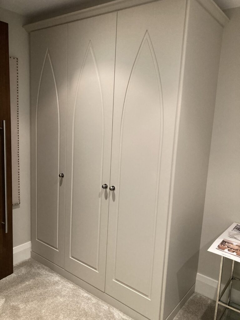 Bespoke Wardrobe Painted Shaker Style With Gothic Arch Detailing.jpg Bedrooms Trinity Joinery Jersey 2500