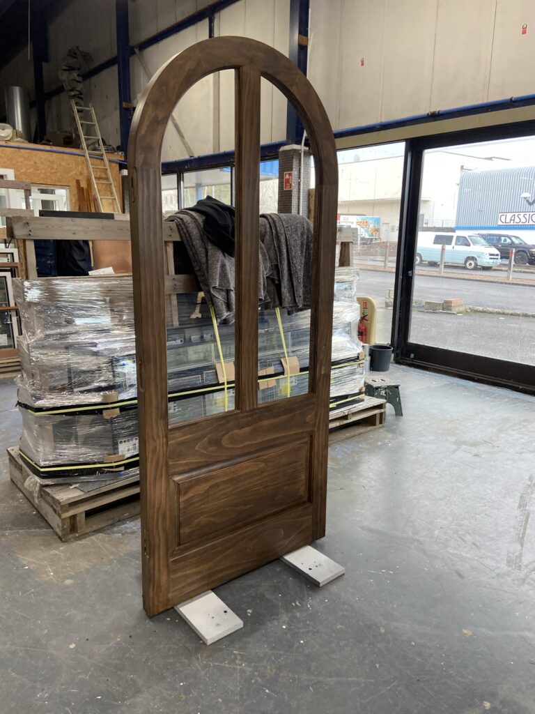 Woods & Finishes 2 Curved Head Door Leaf Rich Walnut Finish Woods Finishes Trinity Joinery Jersey 2500