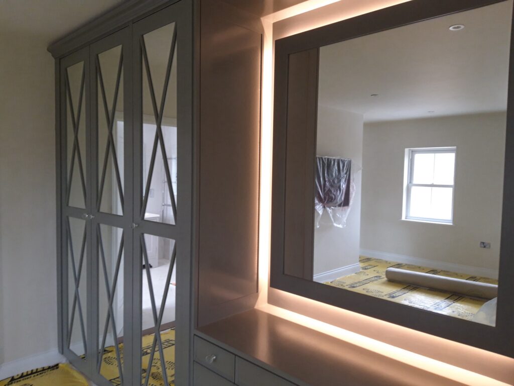 Fitted Bedroom Wardrobewith Mirrorand Lighting Bedrooms Trinity Joinery Jersey 2500