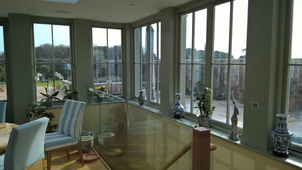 Glazing Large Timber Windows With Garden View Trinity Joinery Jersey 2500