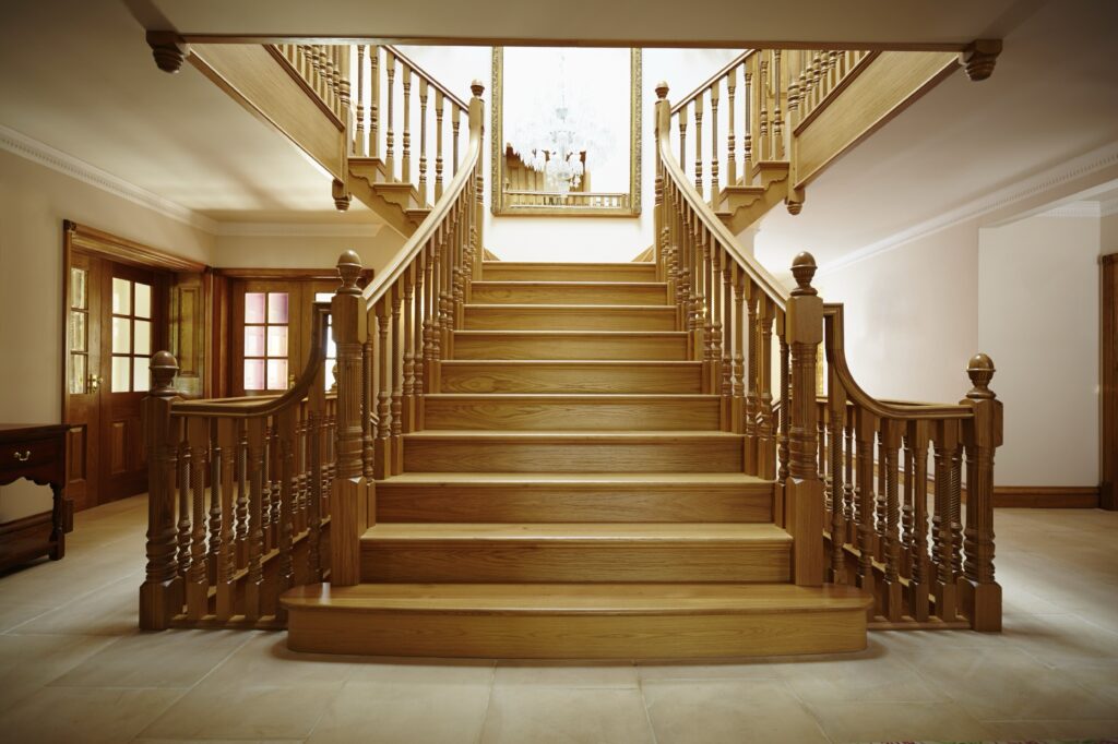 Grand Bespoke Oak Staircase Jersey Joinery.jp Staircases Balustrade Trinity Joinery Jersey 2500