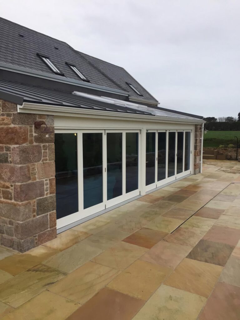 Orangery Side View Bifold Doors Orangeries Trinity Joinery Jersey 2500