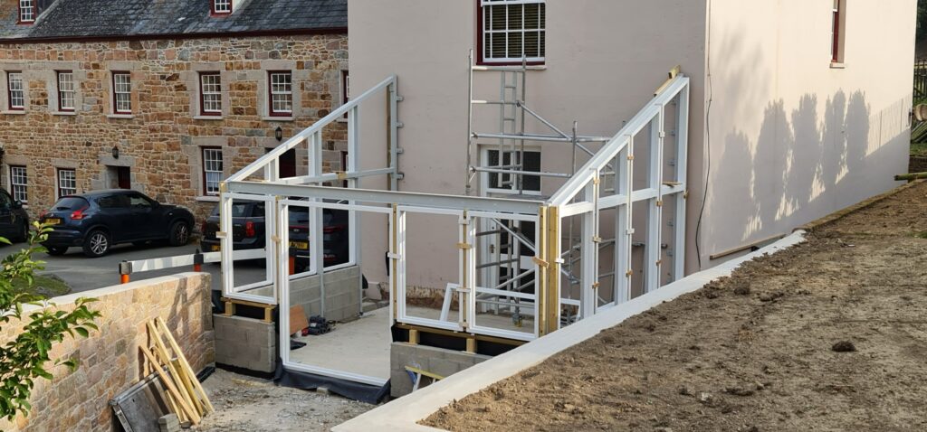 Orangery Under Construction Steel Frame Orangeries Trinity Joinery Jersey 2500