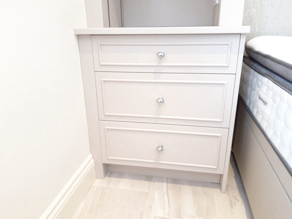 Painted Three Drawer Bedside Cabinet Bedrooms Trinity Joinery Jersey 2500