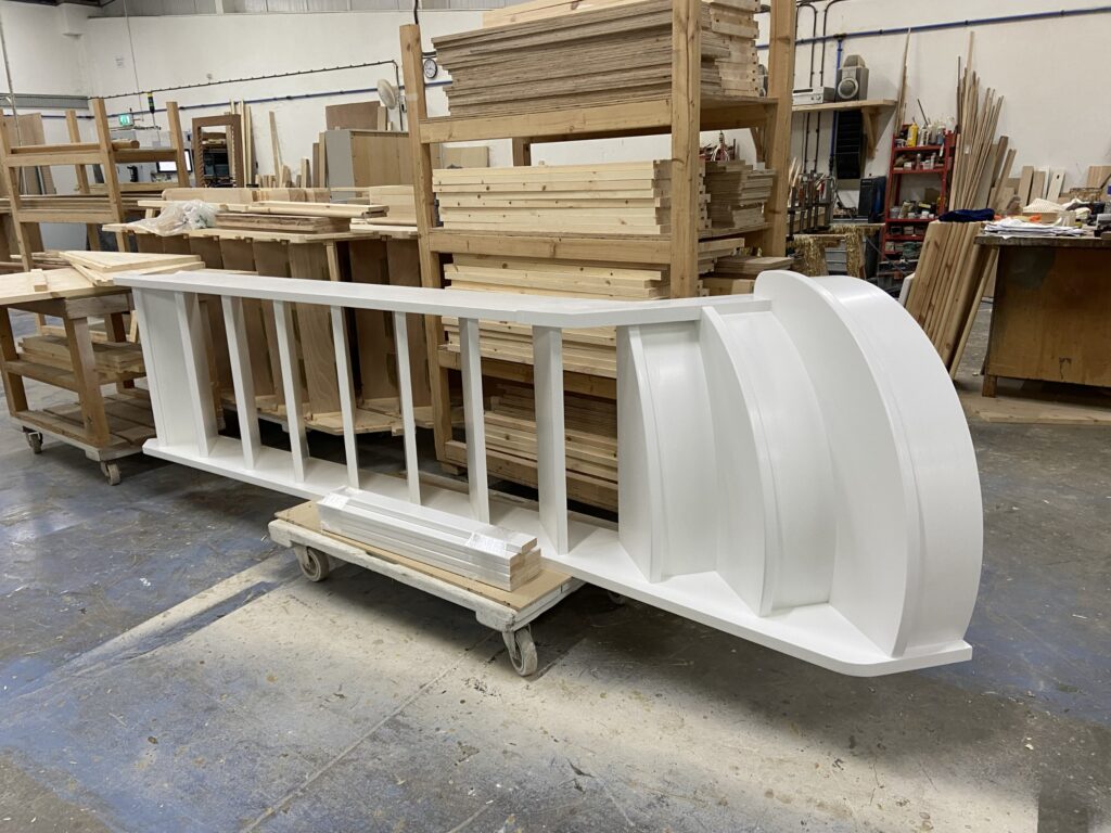 Stair With Curved Bottom Treads White Painted Paints Varnishes Trinity Joinery Jersey 2500