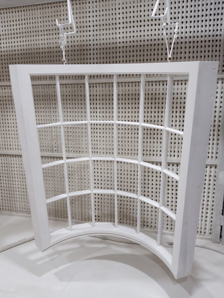 Timber Curved Bay Window Frame With Georgian Bars Spray Painted White Windows Trinity Joinery Jersey 2500