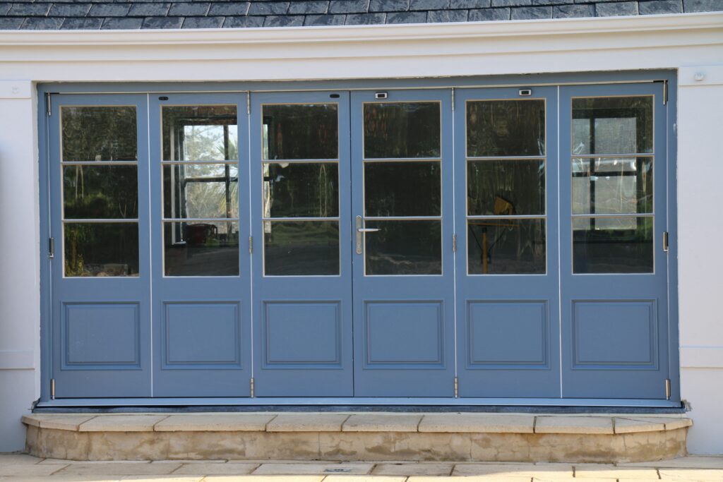 timber painted blue french doors front view exterior doors trinity joinery jersey 2500