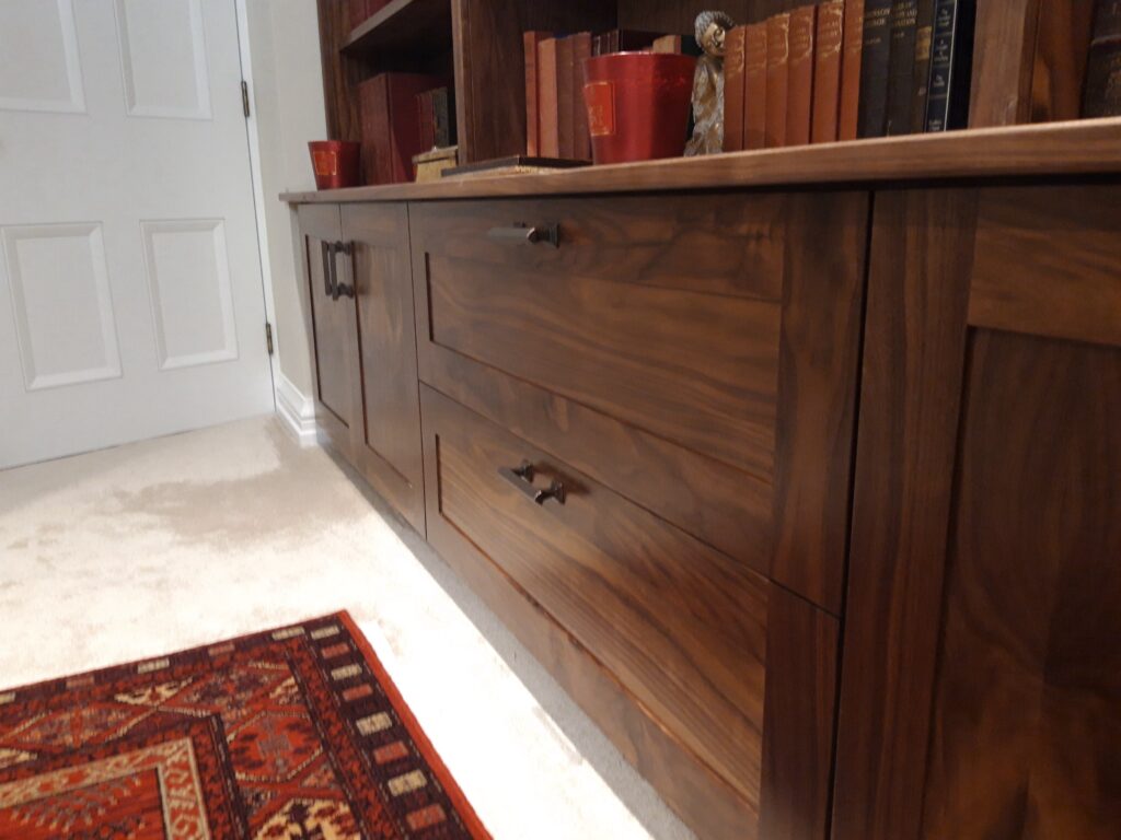 Walnut Bookshelf Cabinet Drawers And Doors Cabinets Trinity Joinery Jersey 2500